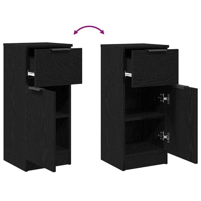 Bufet cu sertar Stejar Negru 30 x 30 x 70 cm Lemn compozit - WALTI WALTI