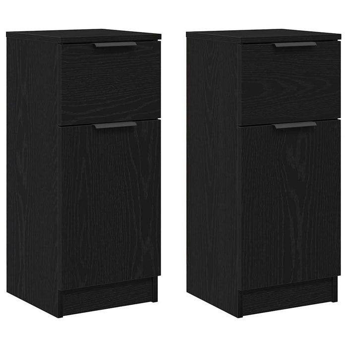 Bufet 2 pcs Stejar Negru 30 x 30 x 70 cm Lemn compozit - WALTI WALTI