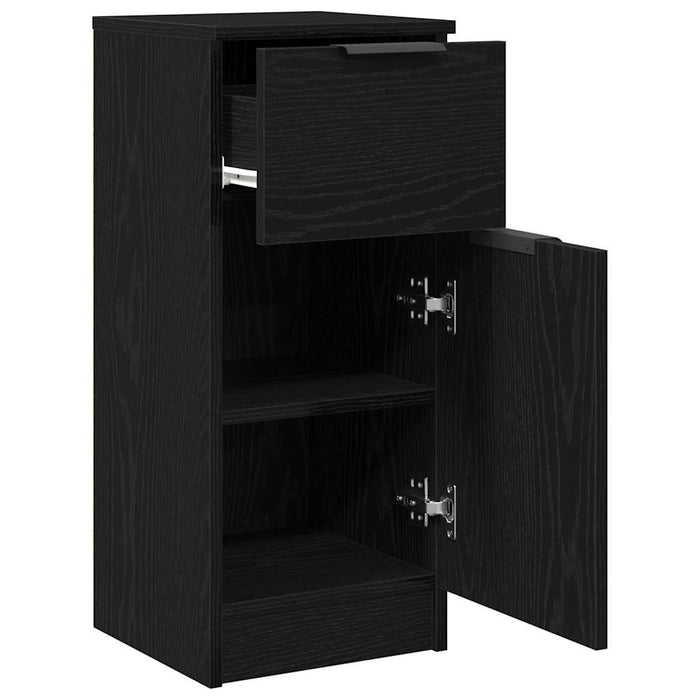 Bufet 2 pcs Stejar Negru 30 x 30 x 70 cm Lemn compozit - WALTI WALTI