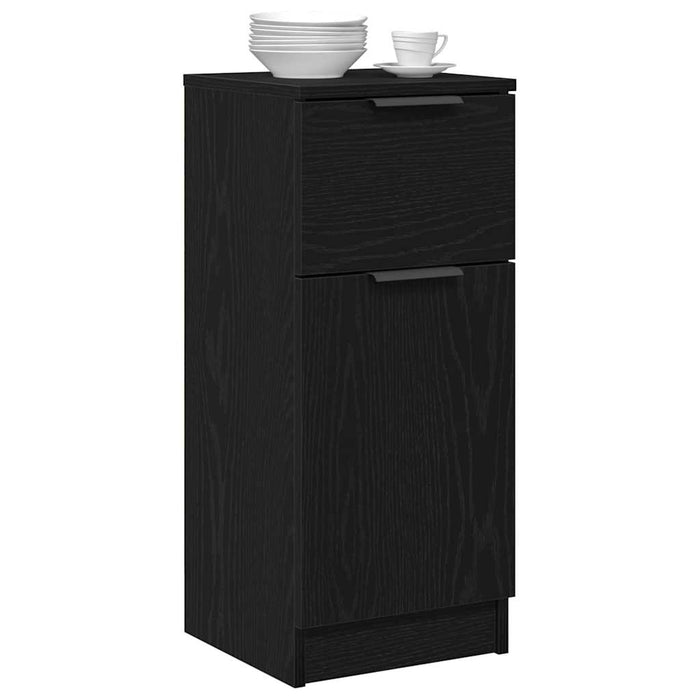 Bufet 2 pcs Stejar Negru 30 x 30 x 70 cm Lemn compozit - WALTI WALTI