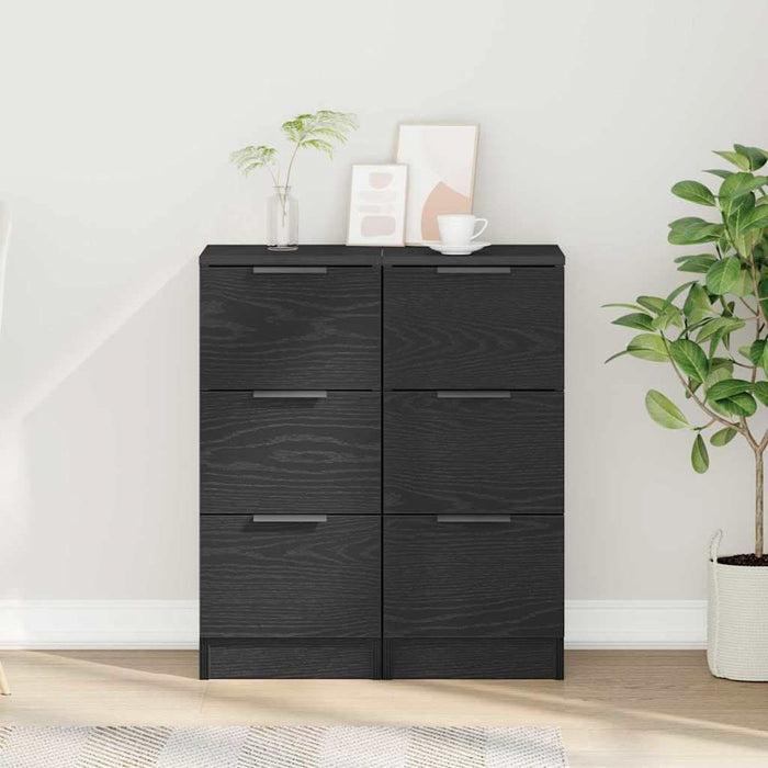 Bufeturi 2 pcs Stejar negru 30 x 30 x 70 cm Lemn compozit - WALTI WALTI