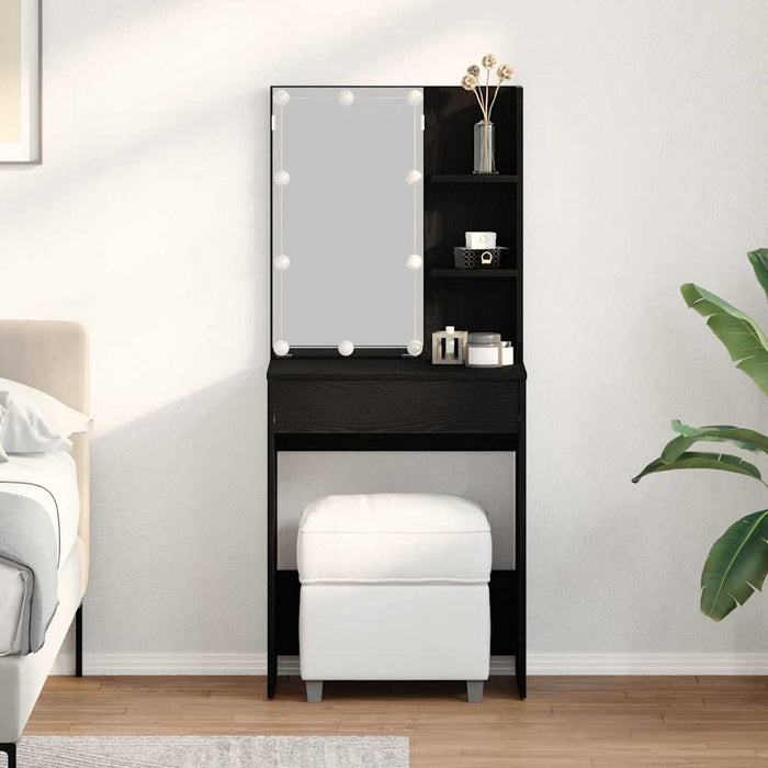 Masă de Machiaj Stejar Negru 60 x 40 x 140 cm Lemn compozit - WALTI WALTI