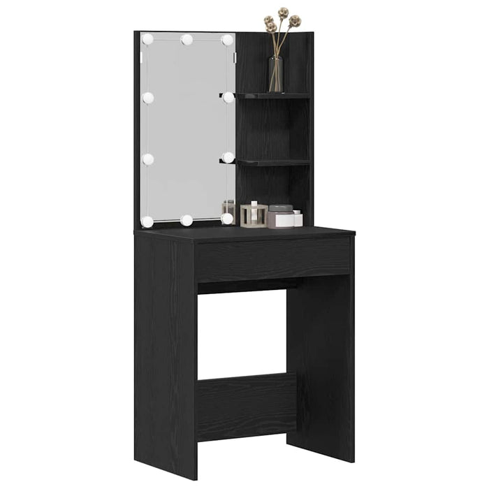 Masă de Machiaj Stejar Negru 60 x 40 x 140 cm Lemn compozit - WALTI WALTI