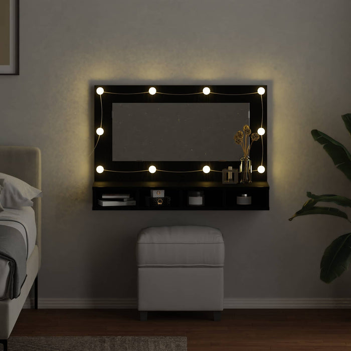 Dulap cu oglindă Stejar Negru 90 x 31,5 x 62 cm Lemn compozit - WALTI WALTI