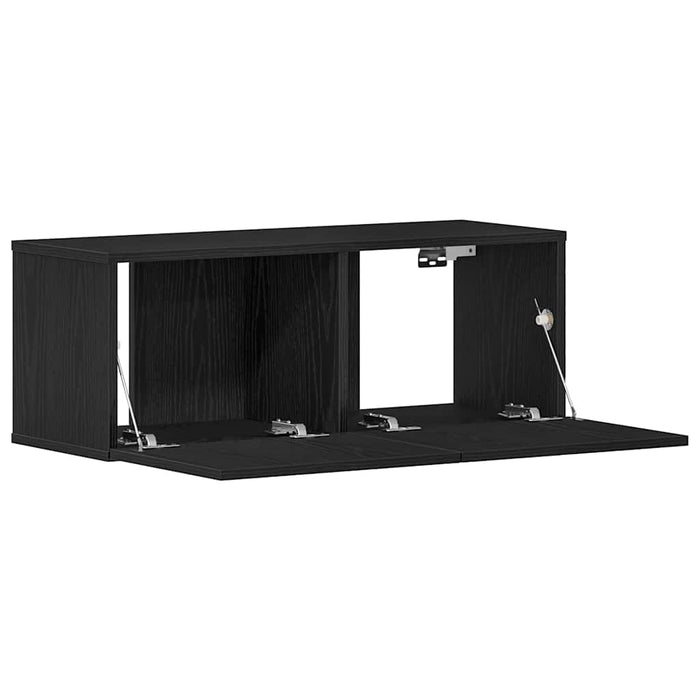 Cabinet TV 2 pcs Stejar Negru 80 x 30 x 30 cm Lemn compozit - WALTI WALTI