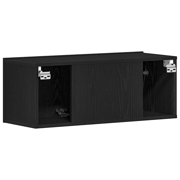 Cabinet TV 2 pcs Stejar Negru 80 x 30 x 30 cm Lemn compozit - WALTI WALTI