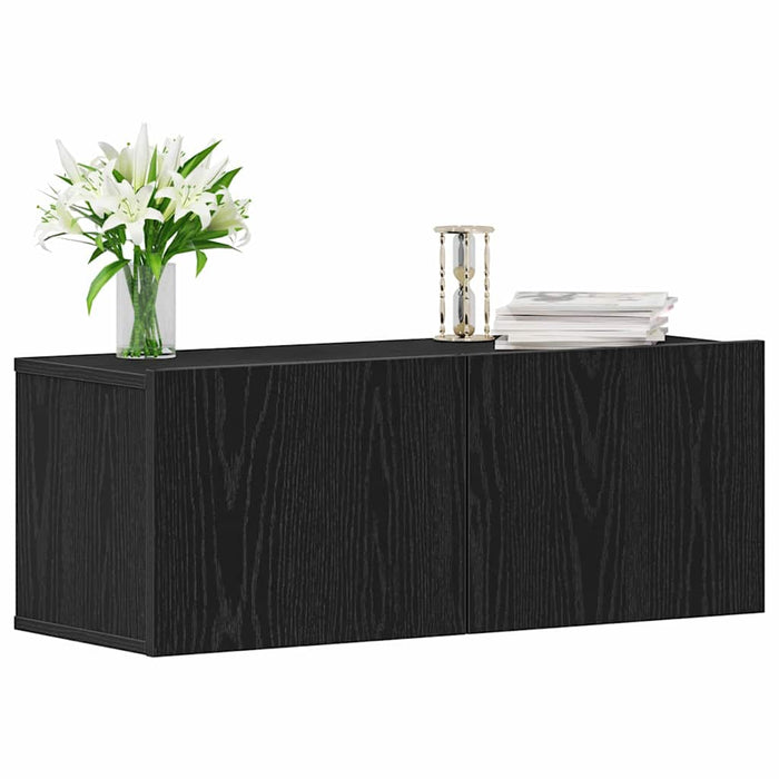 Cabinet TV 2 pcs Stejar Negru 80 x 30 x 30 cm Lemn compozit - WALTI WALTI