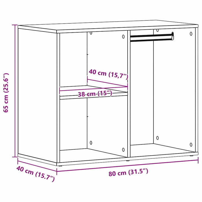 Dulap Cosmetic Stejar Negru 80 x 40 x 65 cm Lemn compozit - WALTI WALTI