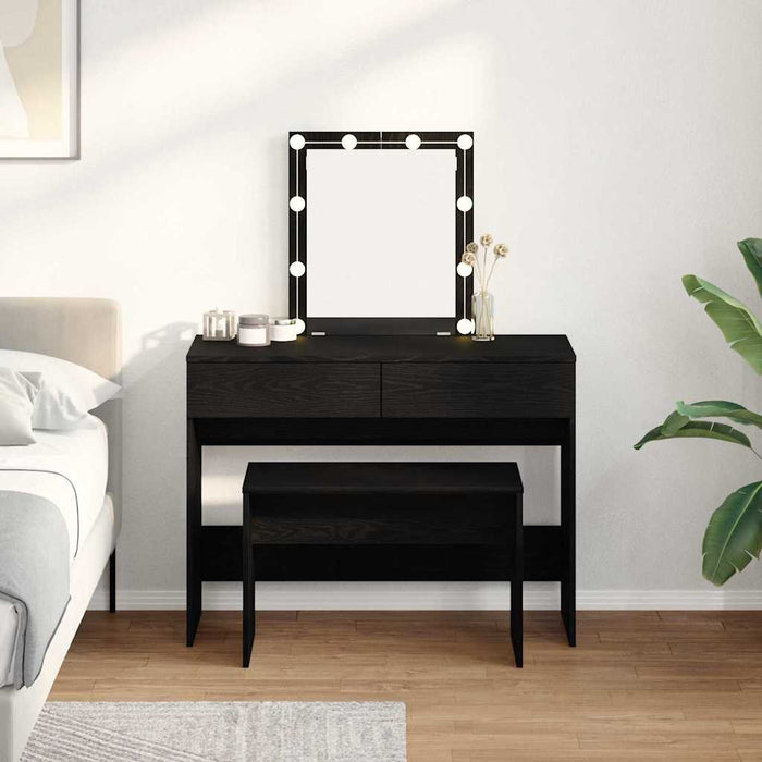 Scaun de toaletă Stejar negru 70 x 35 x 45 cm Lemn compozit - WALTI WALTI