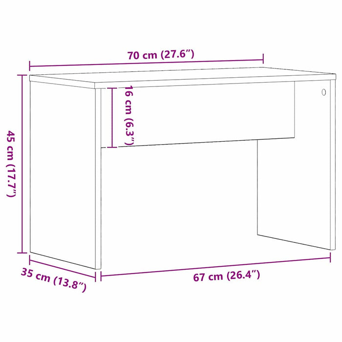 Scaun de toaletă Stejar negru 70 x 35 x 45 cm Lemn compozit - WALTI WALTI