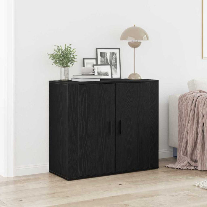 Bufet Stejar Negru 80 x 33 x 70 cm Lemn compozit - WALTI WALTI