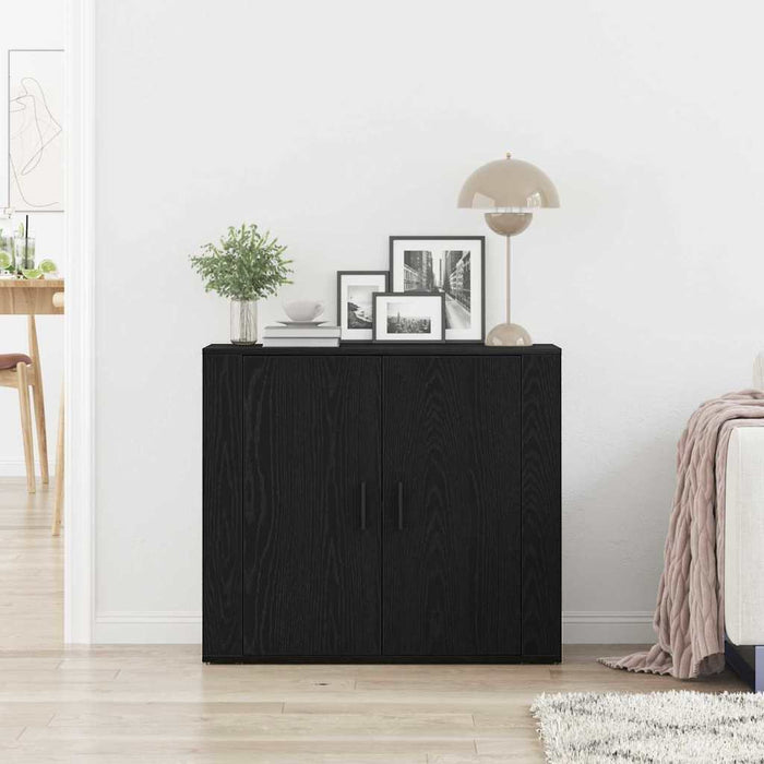 Bufet Stejar Negru 80 x 33 x 70 cm Lemn compozit - WALTI WALTI