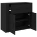 Bufet cu sertar Stejar Negru 80 x 33 x 70 cm Lemn compozit - WALTI WALTI