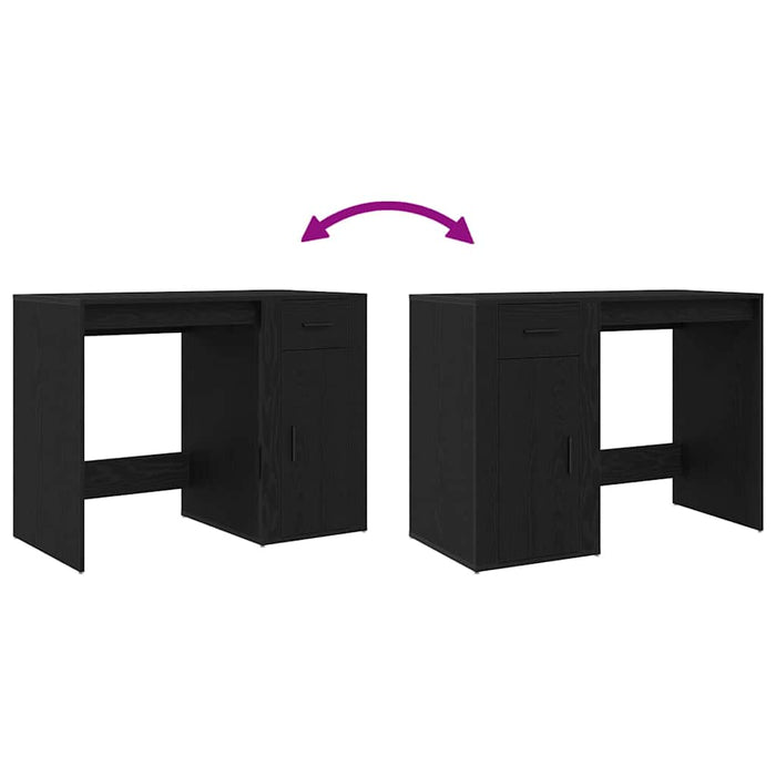 Birou cu sertar Stejar Negru 100 x 49 x 75 cm Lemn compozit - WALTI WALTI