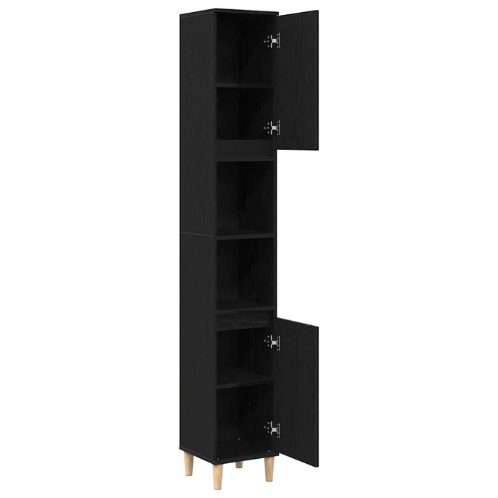 Dulap de Baie Stejar Negru 30 x 30 x 190 cm Lemn compozit - WALTI WALTI