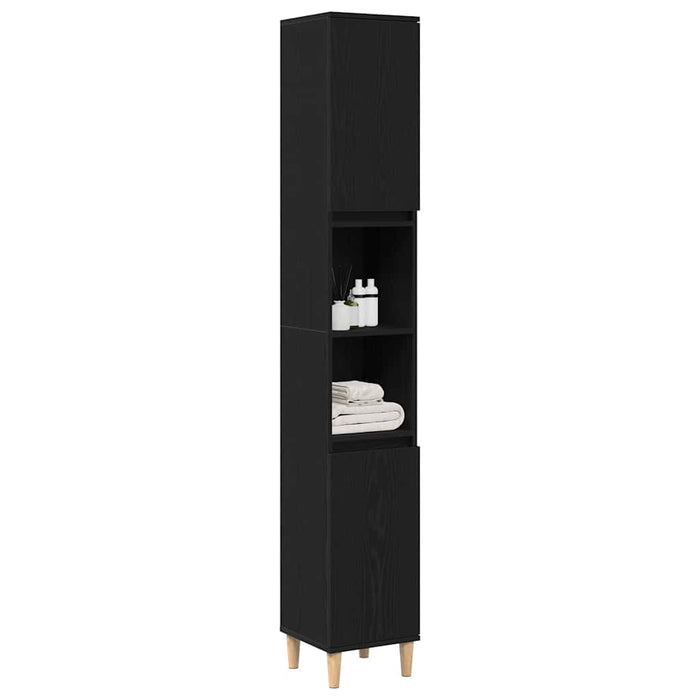 Dulap de Baie Stejar Negru 30 x 30 x 190 cm Lemn compozit - WALTI WALTI