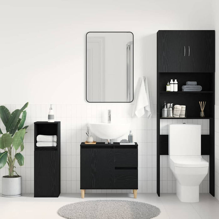 Dulap de Baie cu ușă Stejar Negru 65 x 33 x 60 cm Lemn compozit - WALTI WALTI