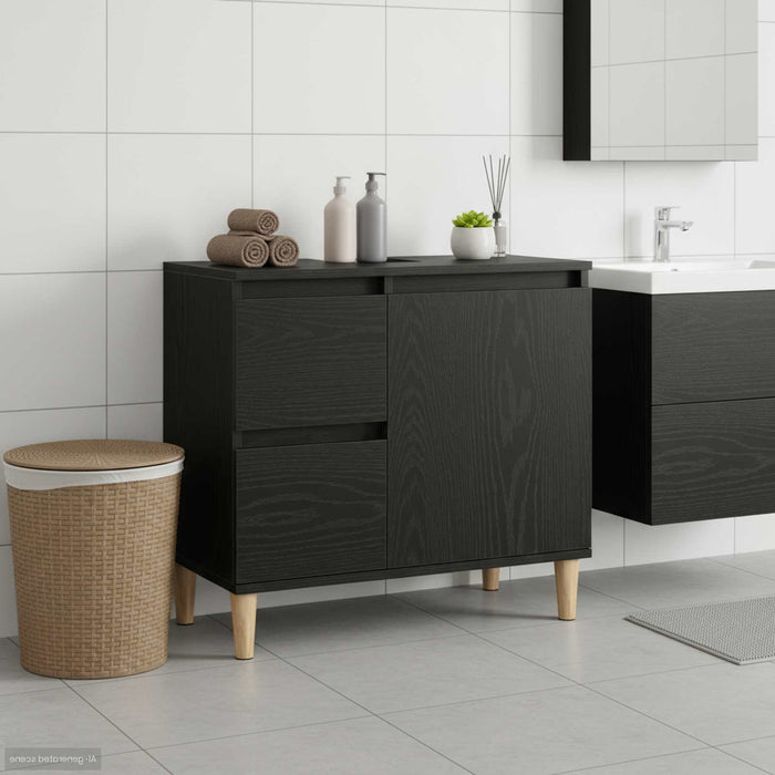 Dulap de Baie cu ușă Stejar Negru 65 x 33 x 60 cm Lemn compozit - WALTI WALTI