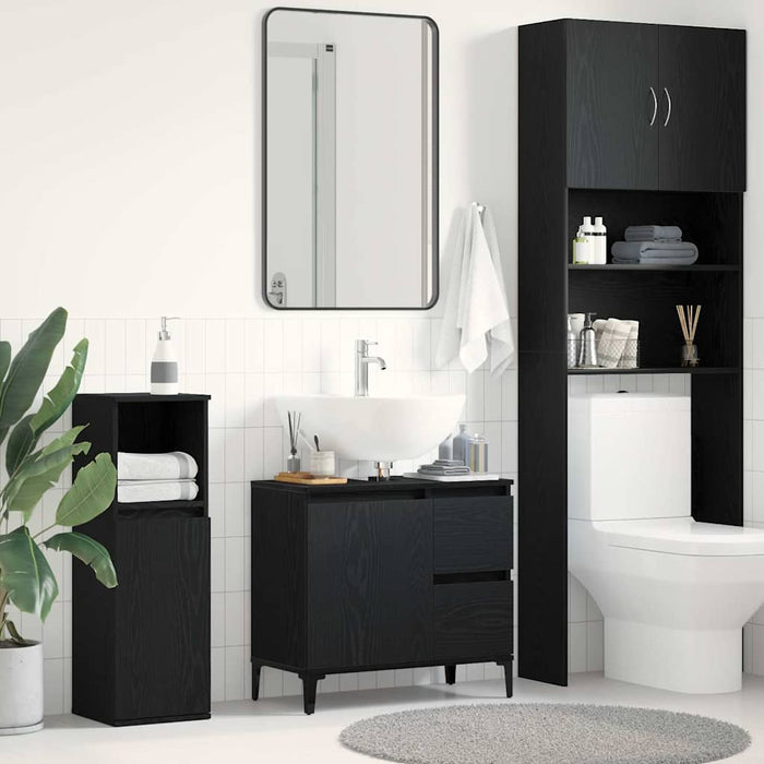 Dulap de Baie cu ușă Stejar Negru 65 x 33 x 60 cm Lemn compozit - WALTI WALTI