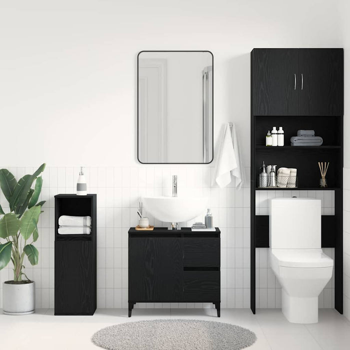 Dulap de Baie cu ușă Stejar Negru 65 x 33 x 60 cm Lemn compozit - WALTI WALTI