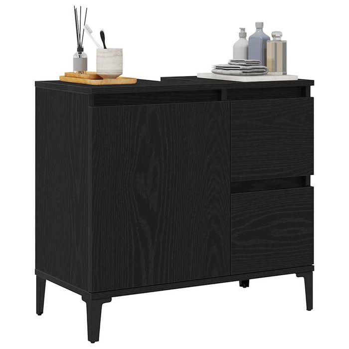 Dulap de Baie cu ușă Stejar Negru 65 x 33 x 60 cm Lemn compozit - WALTI WALTI