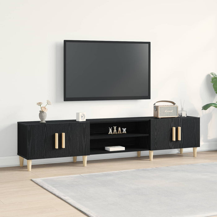 Cabinet TV Stejar Negru 180 x 31,5 x 40 cm Lemn compozit - WALTI WALTI