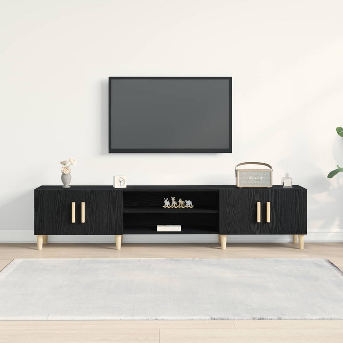 Cabinet TV Stejar Negru 180 x 31,5 x 40 cm Lemn compozit - WALTI WALTI
