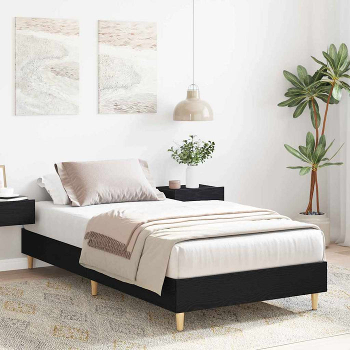 Cadru de pat Stejar negru 100 x 200 cm Lemn compozit - WALTI WALTI