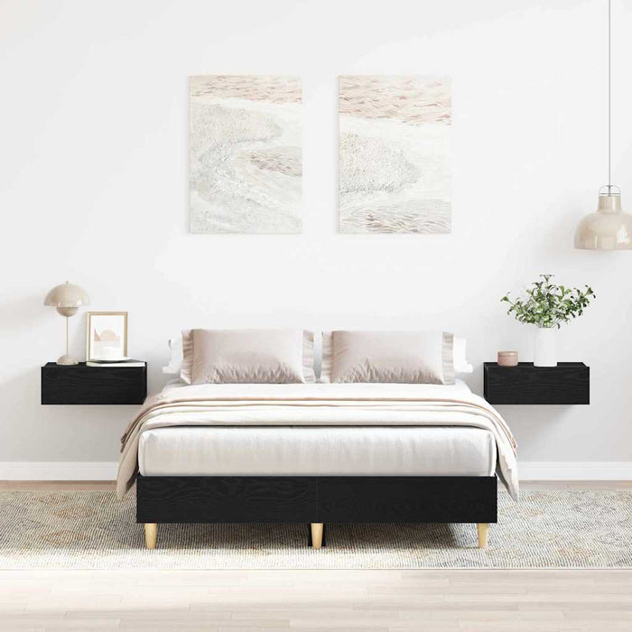 Cadru de pat Stejar negru 120 x 190 cm Lemn compozit - WALTI WALTI