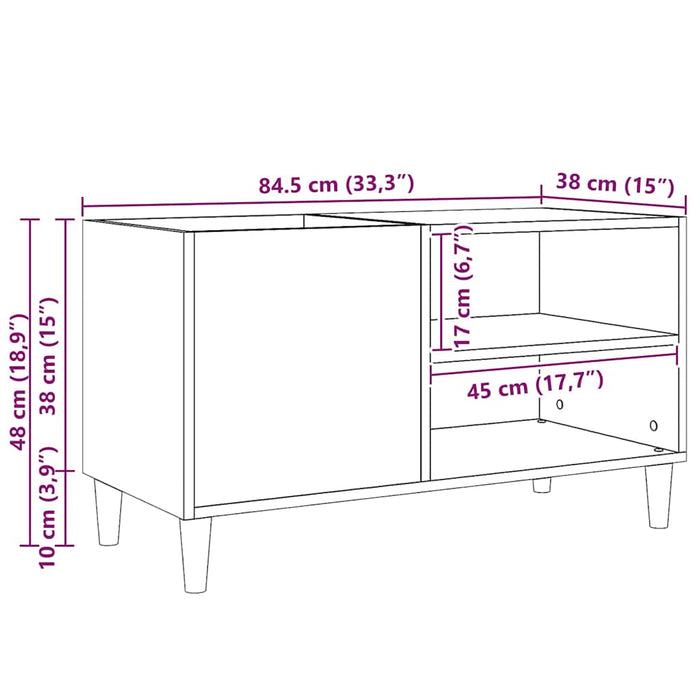 Dulap pentru discuri de vinil Stejar negru 84,5 x 38 x 48 cm - WALTI WALTI
