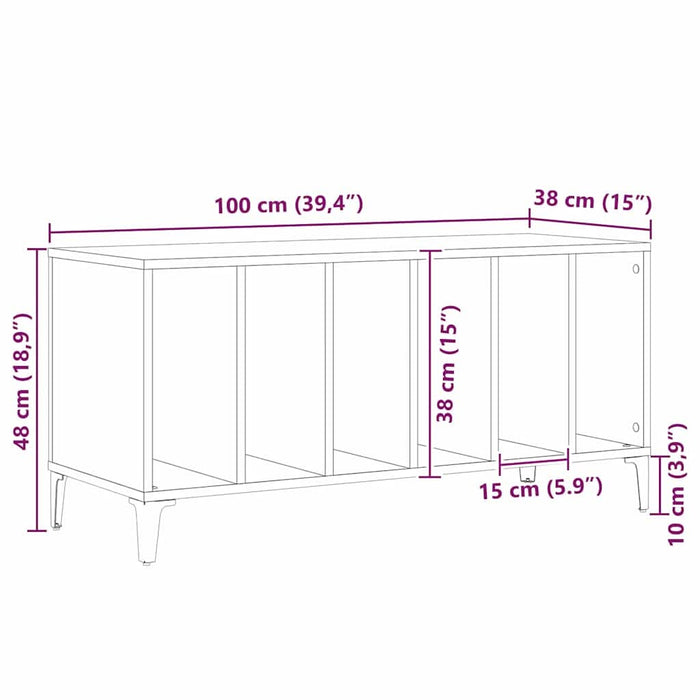 Dulap pentru discuri de vinil Stejar negru 100 x 38 x 48 cm - WALTI WALTI