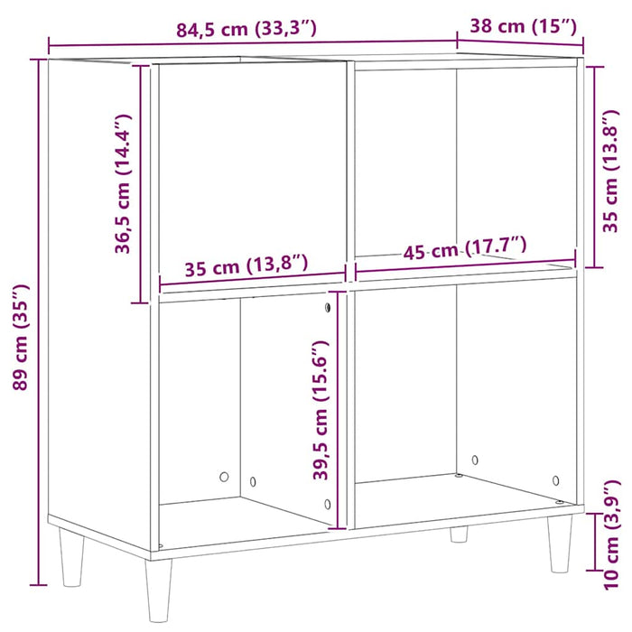 Dulap pentru discuri de vinil Stejar negru 84.5 x 38 x 89 cm - WALTI WALTI