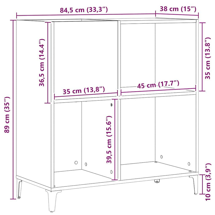 Dulap pentru discuri de vinil Stejar negru 84.5 x 38 x 89 cm - WALTI WALTI