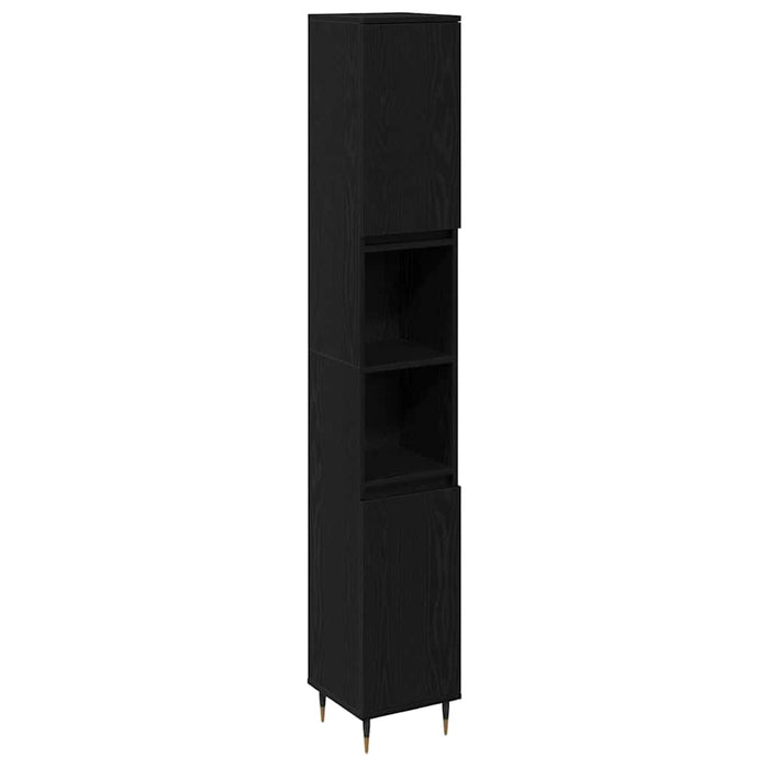 Dulap de Baie Stejar Negru 30 x 30 x 190 cm Lemn compozit - WALTI WALTI