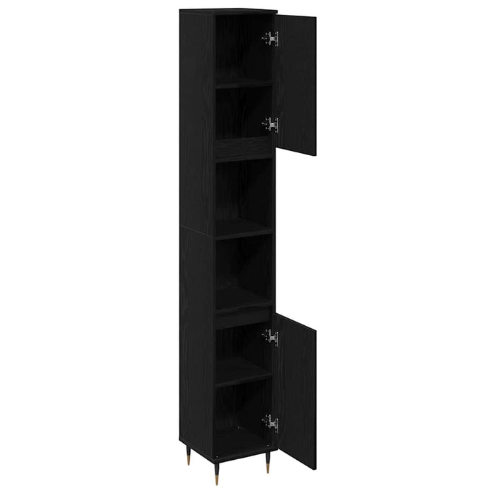 Dulap de Baie Stejar Negru 30 x 30 x 190 cm Lemn compozit - WALTI WALTI