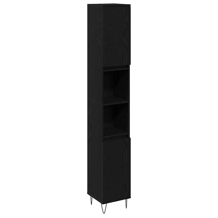 Dulap de Baie Stejar Negru 30 x 30 x 190 cm Lemn compozit - WALTI WALTI