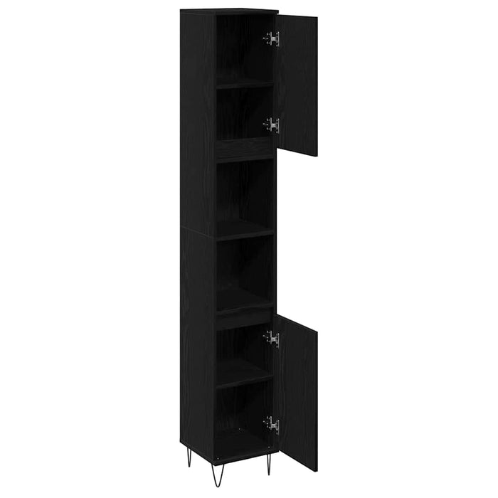 Dulap de Baie Stejar Negru 30 x 30 x 190 cm Lemn compozit - WALTI WALTI