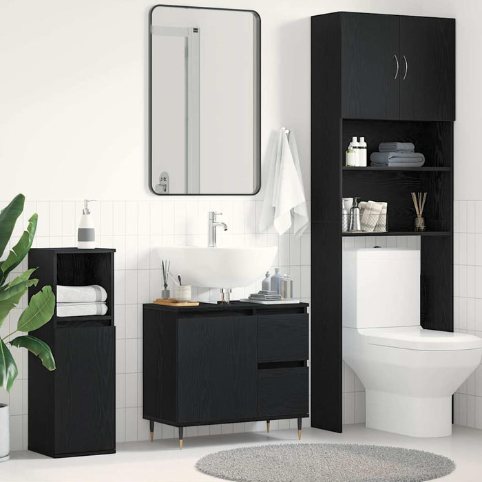 Dulap de Baie cu ușă Stejar Negru 65 x 33 x 60 cm Lemn compozit - WALTI WALTI