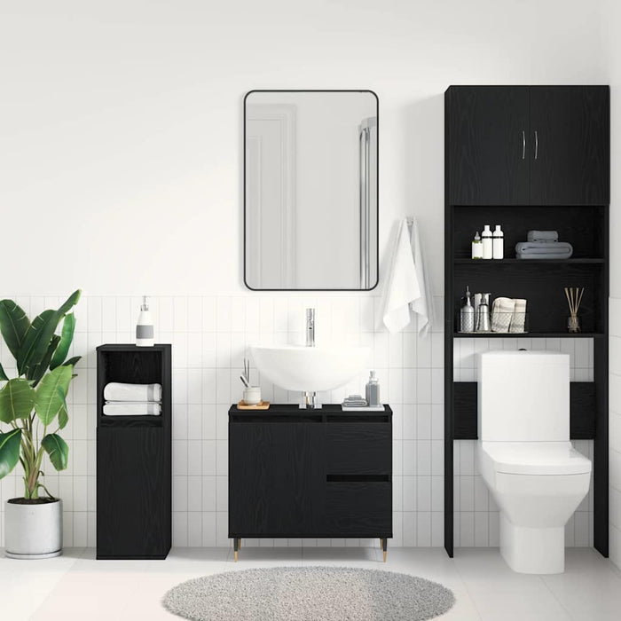 Dulap de Baie cu ușă Stejar Negru 65 x 33 x 60 cm Lemn compozit - WALTI WALTI