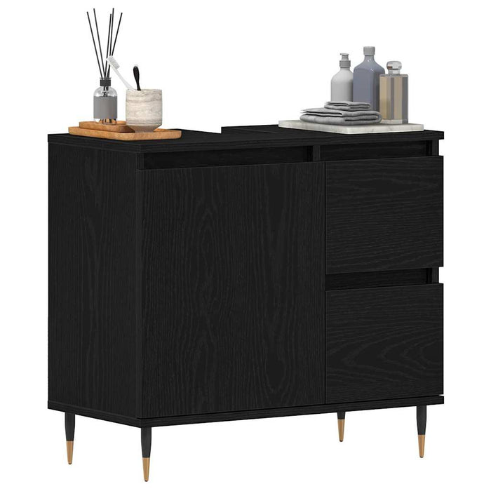 Dulap de Baie cu ușă Stejar Negru 65 x 33 x 60 cm Lemn compozit - WALTI WALTI