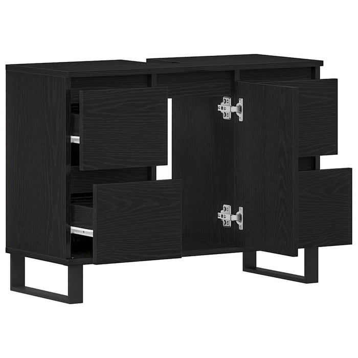 Dulap de Baie cu ușă Stejar Negru 80 x 33 x 60 cm Lemn compozit - WALTI WALTI