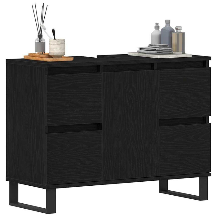 Dulap de Baie cu ușă Stejar Negru 80 x 33 x 60 cm Lemn compozit - WALTI WALTI