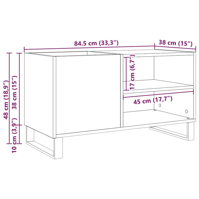 Dulap pentru discuri de vinil Stejar Negru 85 x 38 x 48 cm - WALTI WALTI