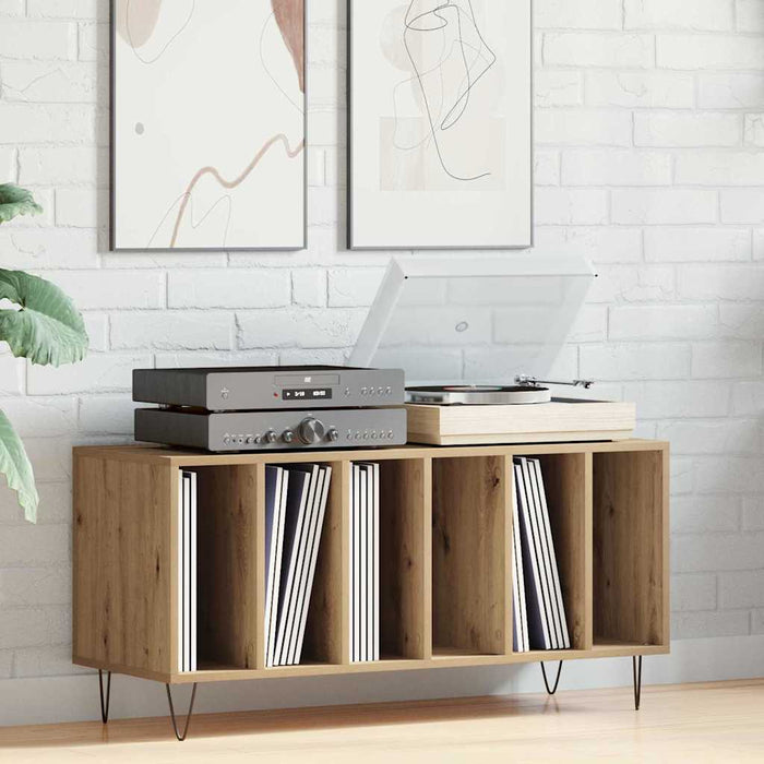 Dulap pentru discuri de vinil stejar artizanal 100 x 38 x 48 cm - WALTI WALTI