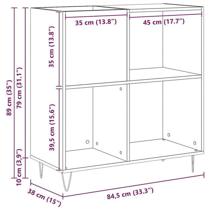 Dulap pentru discuri de vinil Stejar Negru 85 x 38 x 89 cm - WALTI WALTI