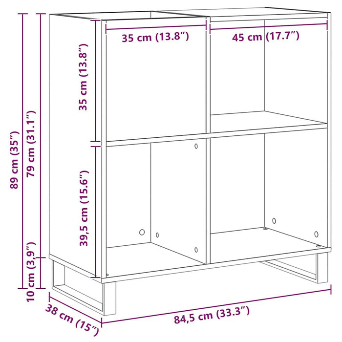Dulap pentru discuri de vinil Lemn vechi 84,5 x 38 x 89 cm WALTI