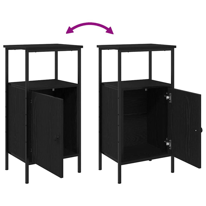 Dulap de noapte Stejar Negru 41 x 31 x 80 cm Lemn compozit - WALTI WALTI