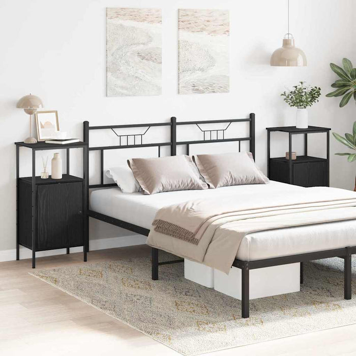 Dulap de noapte 2 pcs Stejar Negru 41 x 31 x 80 cm - WALTI WALTI