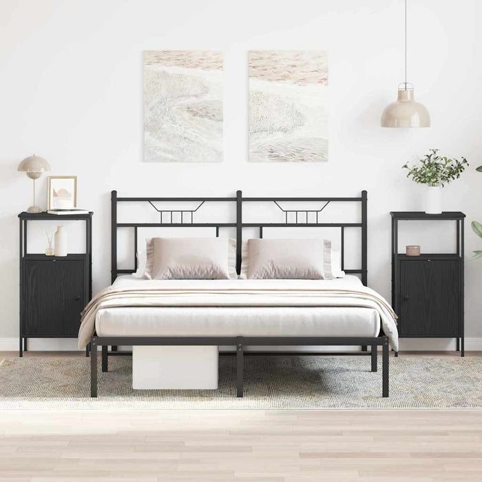 Dulap de noapte 2 pcs Stejar Negru 41 x 31 x 80 cm - WALTI WALTI