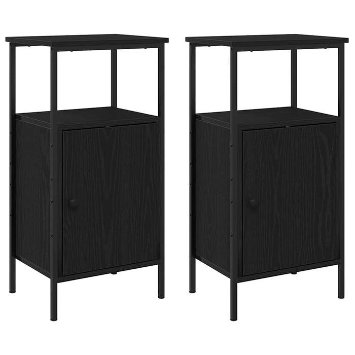 Dulap de noapte 2 pcs Stejar Negru 41 x 31 x 80 cm - WALTI WALTI